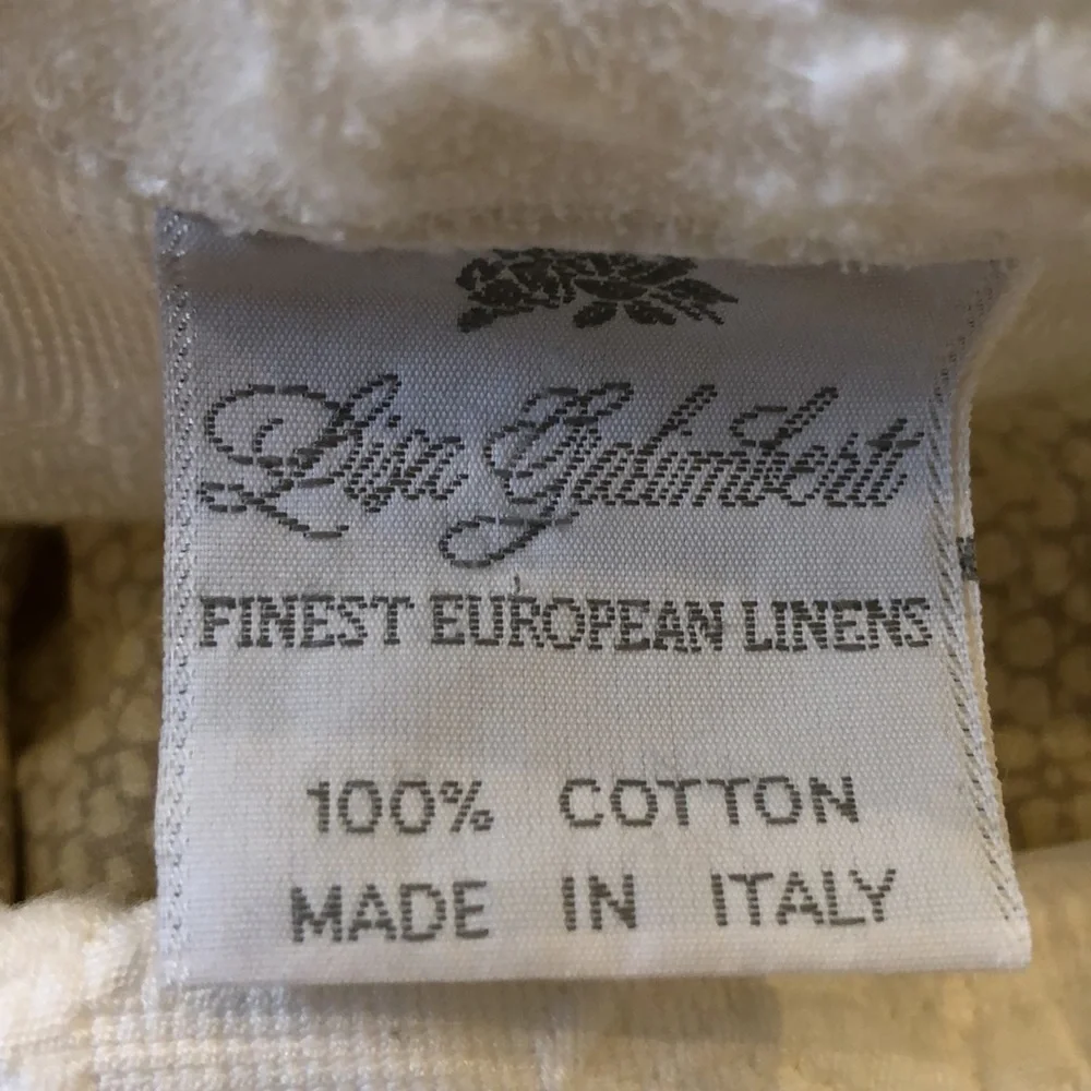 Lisa Galimberti Fine Linens euro textured damask, scalloped edged sham duvet
